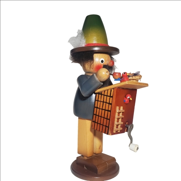 Vintage German Birdwatcher Wooden Smoker / Incense Burner Musical - Picture 5 of 12